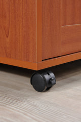 Hodedah Kitchen Island with Spice Rack, Towel Rack & Drawer, Cherry Hodedah