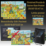 Pawsome America by Gerjato | 1000 Piece Puzzle for Adults, Family and Kids – 20x30 Inch HD Puzzles for Adults 1000 Pieces with a Silky Matte Finish | Fun Unique USA Puzzle Gift Box with 1:1 Poster Gerjato