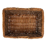 Household Essentials Woven Market Basket, Handwoven Willow Weave, Stylish Handles with Durable Metal Anchors, Classic and Versatile, Attractive, Spacious, Lightweight, Brown Stain Household Essentials