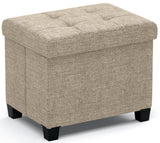 Ornavo Home Storage Ottoman Small Rectangle Ottoman with Legs, Foot Rest Stool Seat, Load up to 600 LB, for Living Room, Bedroom, Home Office, Dorm - 12 x 16 x 12, Tan Ornavo Home