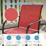 DIFY 11 Pieces Outdoor Patio Dining Set for 10, 60" Black Round Metal Dining Table and 10 Red Stackable Sling Dining Chairs, Outdoor Table and Chairs for Lawn Garden Backyard Deck DIFY