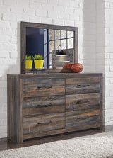 Signature Design by Ashley Drystan Rustic Industrial 6 Drawer Dresser, Weatherworn Brown Signature Design by Ashley