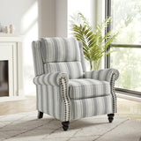 DREAMSIDEA Recliner Chair, Modern Pushback Armchair with Adjustable Backrest & Footrest for Bedroom, Living Room-Grey Stripe,1 SEAT DREAMSIDEA