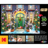RoseArt - Kodak Premium Holiday Light Up - Christmas Facade - 500 Piece Jigsaw Puzzle for Adults RoseArt