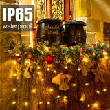 Solar String Lights for Outside, 39Ft 100 LED Solar String Lights Outdoor with 8 Modes ，Solar Christmas Lights Outdoor Waterproof for Yard, Fence,Balcony, Party,Christmas Tree Decorations (Warm White) Flechllary