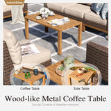 Sophia & William Large Patio Furniture Set, 8 Piece Luxury Rattan Outdoor Sectional Furniture Set, Patio Conversation Set with 3 Armless Sofa, 2 Corner Sofa, 2 Single Sofa, 2 Coffee Table(Beige) Sophia & William