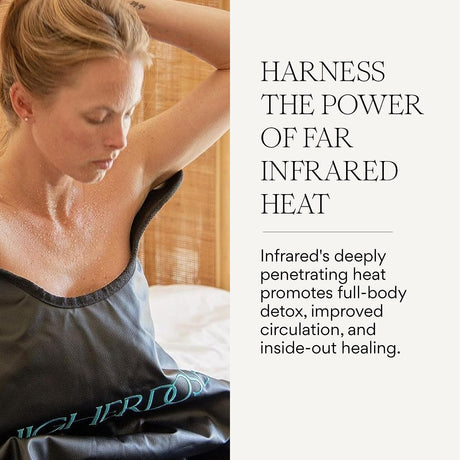 HigherDOSE Infrared Sauna Blanket - Personal Sauna to Relax & Detox Your Body and Mind - Portable Sauna Blanket for Home Sauna Therapy - Plush Thermal Blanket with Far Infrared Heat HigherDOSE
