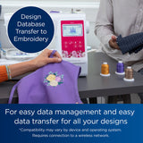 Brother PE545 Embroidery Machine, Wireless LAN Connected, 135 Built-in Designs, 4" x 4" Hoop Area, Large 3.7" LCD Touchscreen, USB Port, 10 Font Styles Brother