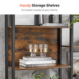 VASAGLE Industrial 5-Tier Bookcase with 14 Shelves in Rustic Brown and Black VASAGLE