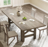 Garvee Wood Farmhouse Dining Table for 6-8, Heavy Duty Large Kitchen Table, 70.87" Long Rectangular Dining Room Tables with Strong Legs, Thickness Tabletop, for Big Family, Dinette, Rustic Gray Garvee