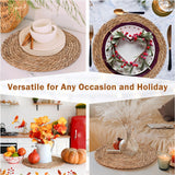 GENMOUS Woven Placemats Set of 10,12" Round Placemats Natural Water Hyacinth Boho Placemats,Farmhouse Rattan Chargers for Dinner Plates,Rustic Braided Wicker Table Mats for Dining Table,Home,Wedding GENMOUS & CO.