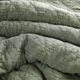 palassio Olive Green King Size Quilt Set, Muslin Cotton Shell Down-Alt Poly Filling, Soft Shabby Chic Rustic Farmhouse Country Bedspread, Textured Gauze Coverlet, Lightweight Bedding, 2 Shams palassio