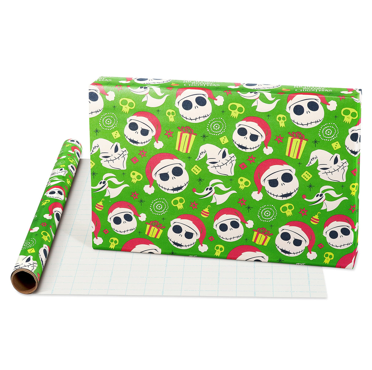 American Greetings 105 sq. ft. The Nightmare Before Christmas Christmas Wrapping Paper Bundle with Cut Lines, Jack Skellington and Zero (3 Rolls 30in. x 14 ft.) American Greetings