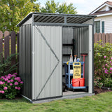 Lyngins 5x3 FT Grey Outdoor Metal Storage Shedfor Tools, Lawnmower, Bikes & Outdoor Gear, Lockable, Waterproof & UV-Resistant Heavy-Duty Steel 3x5 Shed for Backyard, Patio & Lawn, Easy Assembly Lyngins