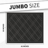 SlipToGrip Universal Door Mat, Plaid Design - Black, 42 x 35 - Anti Slip, Durable & Washable, Outdoor & Indoor Floor Welcome Mat Door Mat Entry -Rug for Garage, Patio, Front Door, Dust Absorbent SlipToGrip