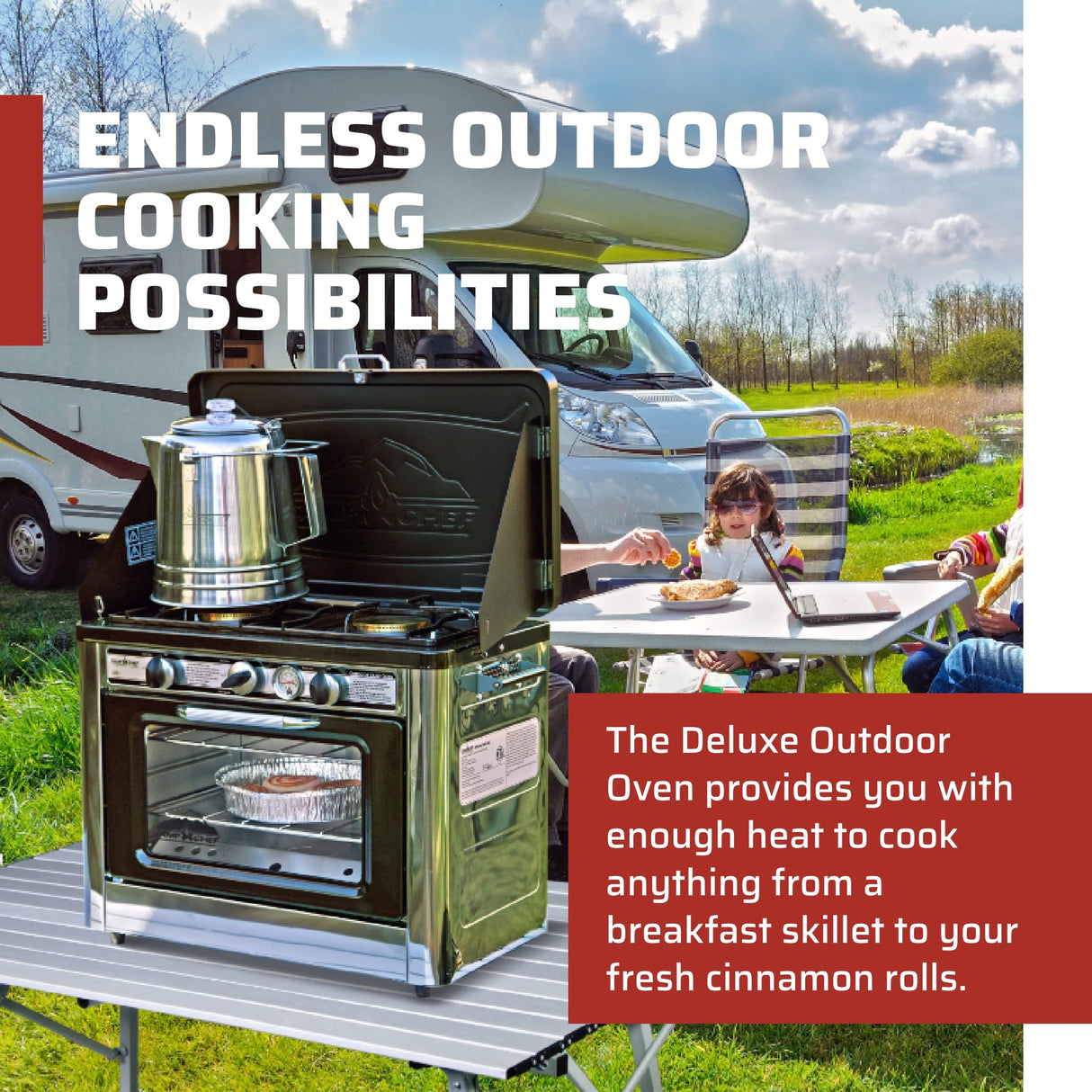 Camp Chef Outdoor Oven - Outdoor Oven for Camping Gear & Outdoor Cooking - Internal Dimensions 11" L x 16" W x 9" H Camp Chef