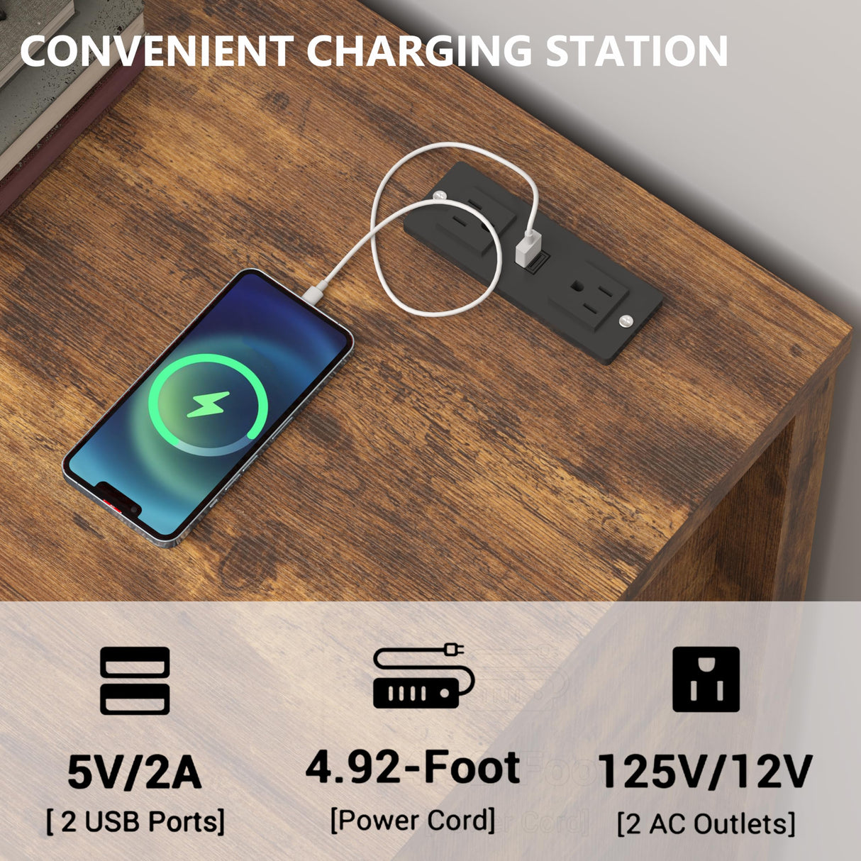 Dresser for Bedroom with 6 Drawers, Wide Chest of Drawers with LED Light and Power Outlet, Wooden Closet Organizer Clothes Storage Cabinet, Modern Double Dressers for Living Room, Hallway, Brown Xixini