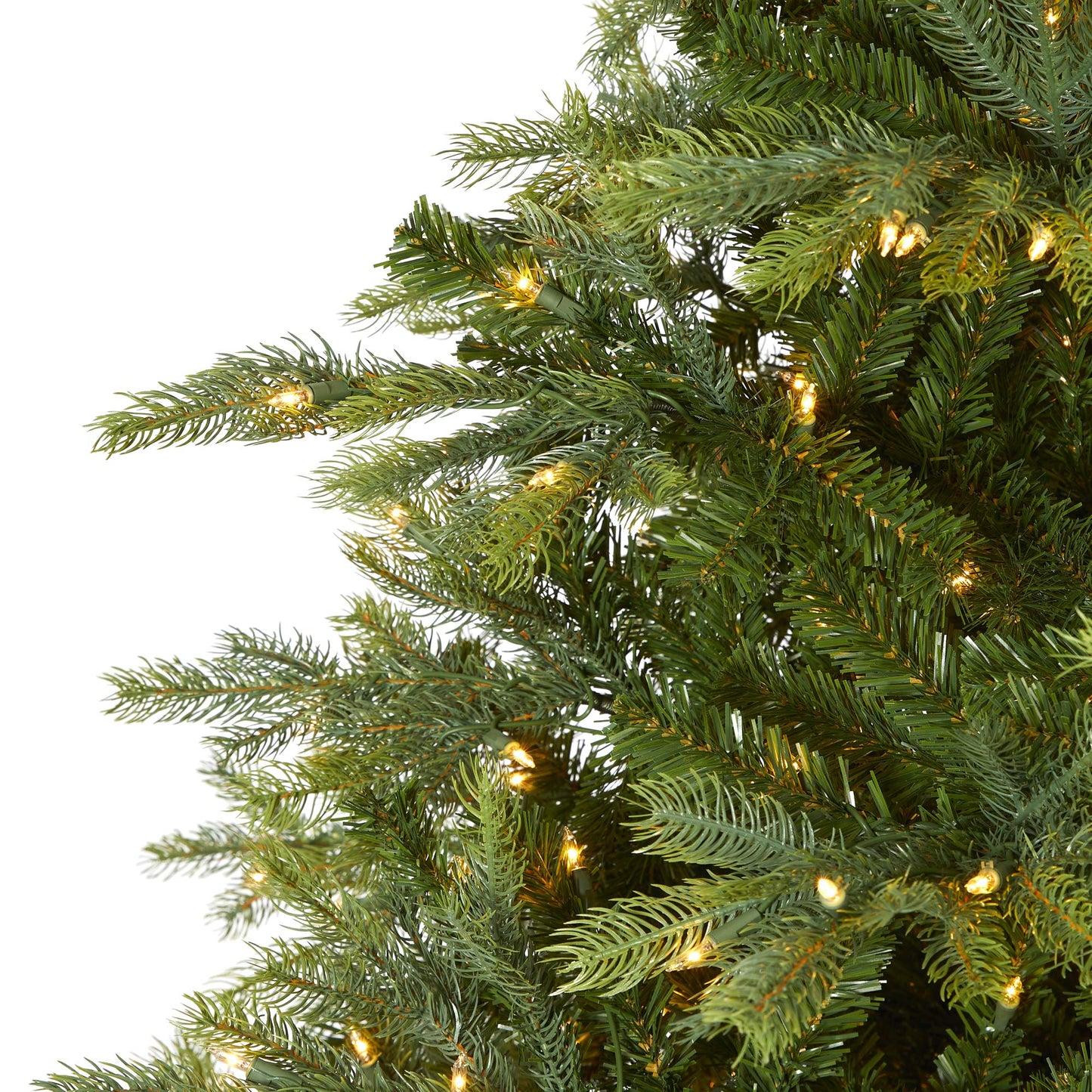 Nearly Natural 8ft. North Carolina Spruce Artificial Christmas Tree with 650 Clear Lights and 1303 Bendable Branches