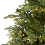 Nearly Natural 8ft. North Carolina Spruce Artificial Christmas Tree with 650 Clear Lights and 1303 Bendable Branches Nearly Natural