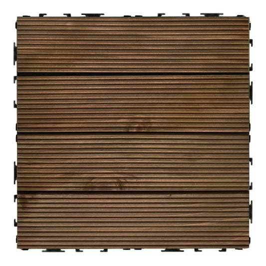 OutdoorZ Interlocking 12-Inch Deck Tiles, 27 Tiles - 12" x 12", Plank Royal Mahogany - DIY Weatherproof Patio Tiles - High-Quality Durable Deck Flooring for Outdoor & Indoor Use by Achim Home - WoodArtSupply