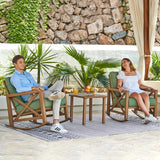 NATURAL EXPRESSIONS Rocking Bistro Set, 3 Piece Outdoor Patio Conversation Furniture Set with 2 Rockers and 1 Metal Coffee Table with Thick Cushions for Backyard,Porch,Poolside,300lbs NATURAL EXPRESSIONS