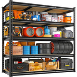 REIBII 48" W Garage Shelving, 3000LBS Storage Shelves Heavy Duty Shelving, 72" H Adjustable Metal Shelves for 5 Tier Garage Shelves Storage Rack Sturdy Industrial Shelving Unit, 72" H x 48" W x 18" D REIBII