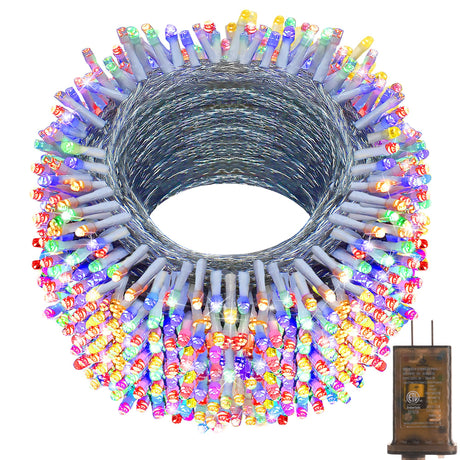 KNONEW 403ft 1000 LED String Lights Outdoor Christmas Lights 8 Modes & Timer Fairy Light Plug in Waterproof LED String Lights for Xmas Yard Tree Wedding Party Holiday Decorations (Multicolor) KNONEW