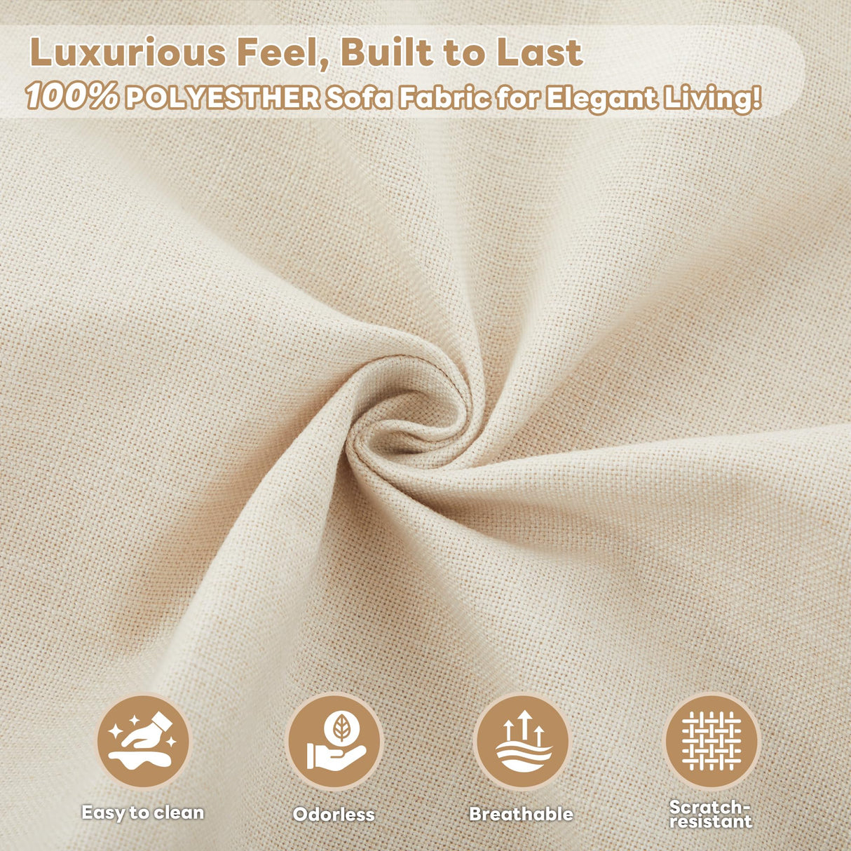 Tbfit 51" Loveseat Couch, Slipcovered Sofa, Small Sofas with Removable Cover, Pocket Spring Cushion, Mini Couches, Living Room Furniture for Home, Apartment, Farmhouse, Beige Tbfit