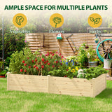 MUPATER 8x4x1.5 FT Wooden Raised Garden Bed, 43 Cubic Feet Outdoor Plant Box with Mortise & Tenon Design, Deep Raised Garden Bed for Herbs, Vegetables and Flowers, Garden, Natural Wood MUPATER