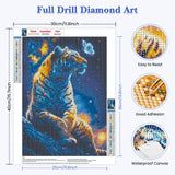RICUVED Diamond Art Kits for Adults, Tiger Diamond Art Kits Full Drill 5D Fantasy Diamond Art, Starry Sky Diamond Gem Dots Art and Crafts for Gift Home Wall Decor 12x16 Inch/30x40cm RICUVED