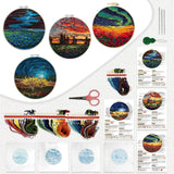 Maydear 4 Pack Embroidery Starter Kit with Pattern, Stamped Cross Stitch Kits for Beginners Adults with Embroidery Hoop and Instructions, Hand Embroidery Kit (Embroidery kit flower2) Maydear