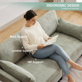 Opiesit 68.9” Loveseat Sofa Couch, Modern Comfy 2 Seat Chenille Couches, Spring Cushions & Solid Wood Frame, Small Couch with LED Light/USB Charging Function for Living Room, Bedroom, Apartment, Cyan Opiesit