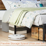 Farmhouse Full Size Bed Frame with Bookcase Headboard, Sliding Barn Door Storage, LED Lights, and Charging Station Alohappy