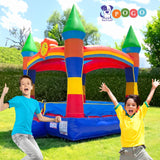 Crossover Classic Rainbow Inflatable Bounce House, Bouncy Jump Castle for Kids and Toddlers, Outdoor Birthday Party Jumping Bouncer, Commercial-Grade, Without Blower, 13 x 12 x 14.5 Ft Pogo Bounce House