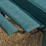 Christopher Knight Home Salome Push Back Recliner, Teal, Dark Brown 33.25D x 37.75W x 42.5H in GDFStudio