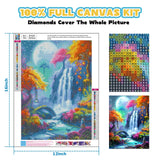Perycomly Waterfall Landscape Diamond Art Kits for Adults, DIY Fantasy Moon Scenery Diamond Painting Kit for Beginners, 5D Embroidery Craft Kits for Home Decor Gift - 12x16 Inch Perycomly