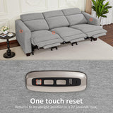 MCombo Zero Wall Recliner Sofa, Power Reclining Sofa, Wall Hugger Power Recliner Sofa with Adjustable Headrest, USB & Type C Ports, for Living Room, Fabric, HL198M3 (Grey, 3-Seater) MCombo