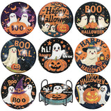 8 Pcs Diamond Paintings Coasters Kits with Holder, DIY Halloween Coaster Diamond Art Kits,Full Drill Rhinestone Painting Kits for Adults, DIY Drink Coasters Art Crafts Supplies for Home Decor House mjcakrn