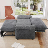 Vipbear 3 in 1 Sleeper Sofa Bed, Pull Out Couch with Reclining Backrest, Convertible Loveseat with USB Ports, Tool-Free Assembly, Modern Chenille Loveseat for Living Room, Apartment, Dark Grey Vipbear