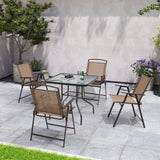 Crestlive Products Patio Folding Chairs Set of 8, Outdoor Folding Chairs with Durable Rust-Resistant Frame and Breathable Textilene Material for Outside, Brown Crestlive Products