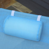 Outsunny Folding Chaise Lounge Pool Chairs, Outdoor Sun Tanning Chairs with Pillow, Reclining Back, Steel Frame & Breathable Mesh for Beach, Yard, Patio, Blue Outsunny