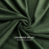 Benedeco Blackout Green Velvet Curtains for Bedroom Window, Light Filtering Drapes for Living Room Darkening Soundproof Thermal Curtain Rod Pocket 52 x 96 inches Long Length Set of 2 Panels Benedeco