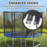 SUOGROLI Trampoline Safety Net, 4/4.6/5/6/8/10/12/13/14/16FT Garden Trampoline Replacement Fences, Kids Protective Net,244cm-6Poles-8ft,Black SUOGROLI