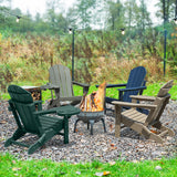 NAVINE Adirondack Chair Set of 4, HDPE Folding Adirondack Chair with Multifunctional Cup Holder, Weather Resistant Fire Pit Chair for porches, patios, poolsides, Decks. NAVINE