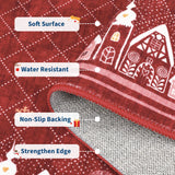 Christmas Area Rug 5x7 for Bedroom Living Room Non Slip Large Dining Room Holiday Decor Throw Carpet Washable Rugs Xmas Decoration Bordered Area Rugs Bordered Carpet for Nursery Kitchen, Red GarveeHome