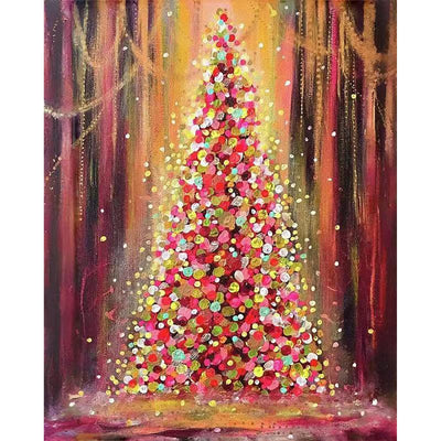 Christmas Paint by Numbers Kits for Adults - Painting by Numbers Kit Tree, Christmas Tree Adults Paint by Number Kits on Canvas Without Frame Oil Painting Acrylic Paints for Home Wall Decor 16X20 inch