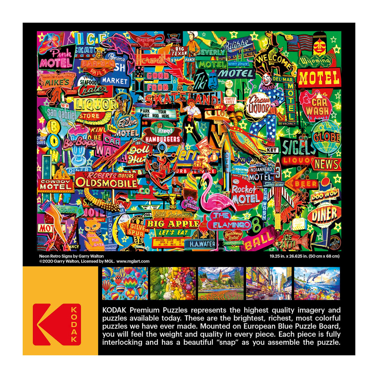 RoseArt - Kodak Premium - Neon Signs - 1000 Piece Jigsaw Puzzle for Adults Cra-Z-Art