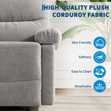 Garvee Recliner Chair for Adults, Manual Fabric Recliner with Side Pocket, Adjustable Single Sofa with Ergonomic Back Support, for Living Room, Nursery, Bedroom, Grey Garvee