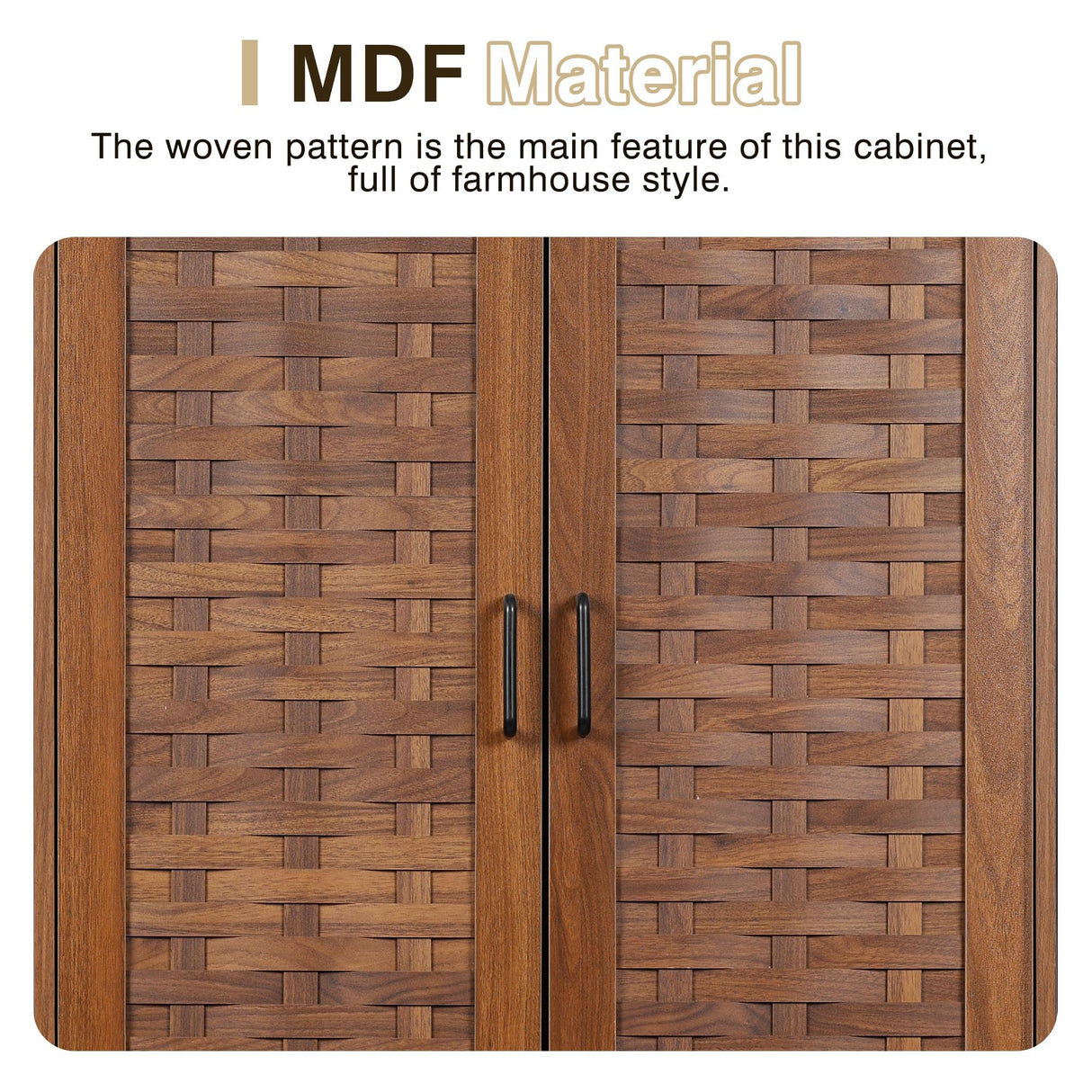 NVETHM Storage Cabinet, Kitchen Pantry, Freestanding Cabinet with Adjustable Shelve and drawer, Tall Cabinet for Living Room, Bedroom, Dinging Room, Office Room, Garage (Walnut) NVETHM