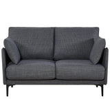 Plococo Simple Style Modern Loveseat Couch Sofa with USB Charge Port, 2 Pillows,Metel Legs for Primary Living Space, Bed Room, Office (Grey) Plococo